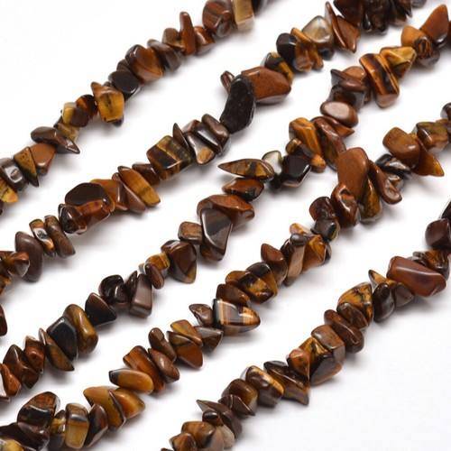 Tiger eye gemstone bead chips - bead,
