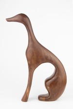 Wooden Greyhound Sculpture