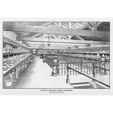 STOKE-ON-TRENT Cooperative Society Longton Crockery Showroom- Antique Print 1900