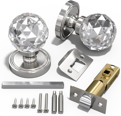 Pair solid crystal - solid, brushed