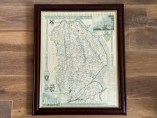 Lincolnshire County Map Framed