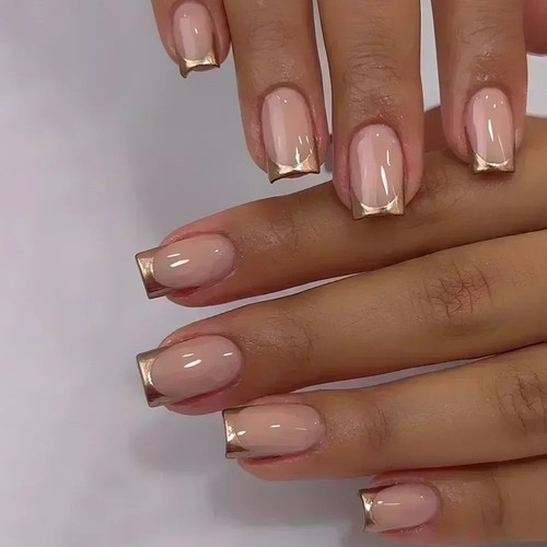 24pcs short square false nails - false,