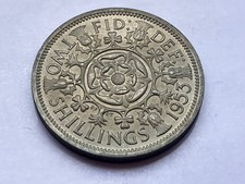 1953 Uncirculated Florin Two 2 Shilling Queen Elizabeth II From Sealed Pack UNC