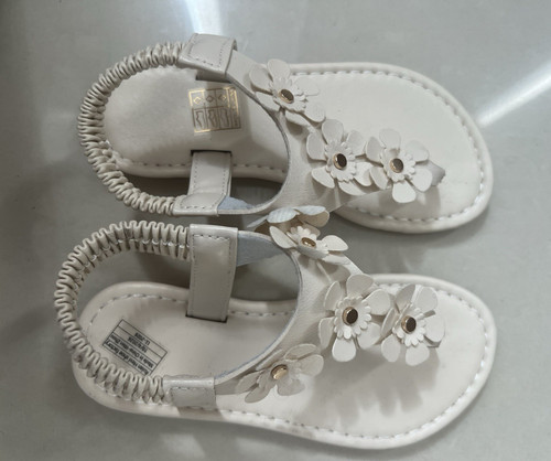 Girls white floral strappy - floral,