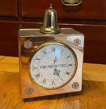 Vintage Novelty Musical Mantle Alarm Clock Spirit Decanter  Playing SWAN LAKE