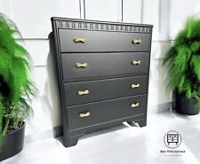Vintage Black Harris Lebus Chest Of Drawers