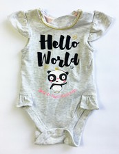 Mothercare Smile by Julien MacDonald "Hello World" Grey Bodysuit 3 Months (BC01)