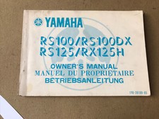 YAMAHA RS100/RS100DX RS125/RX125H Motorcycle Owners Handbook 1981  1Y8-28199-85