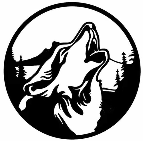 Large wolf head car - large, 23"