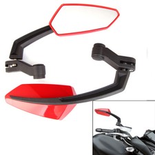 RED PLASTIC UNIVERSAL MOTORCYCLE REAR VIEW SIDE MIRRORS 8-10MM FOR SUZUKI HONDA
