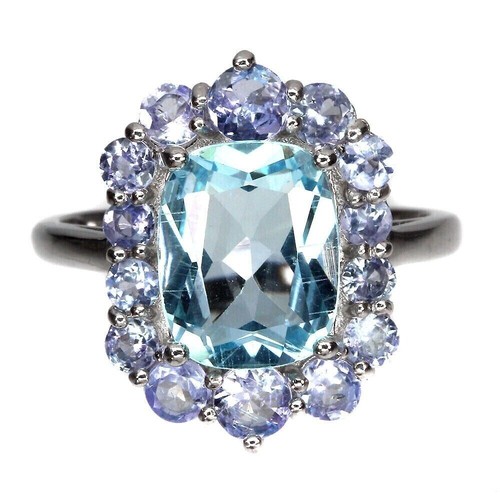 Silver ring topaz tanzanite - topaz,