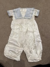 Baby Boys Silk Christening Outfit Babygro  Romper - 9 months