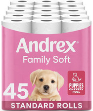 Family Soft Toilet Tissue 45 Toilet Rolls (Previously Andrex Gentle Clean Toile