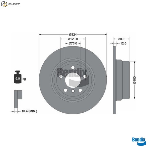 Brake disc bds1375 for - 2x,