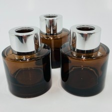 3 x Round Glass Empty Reed