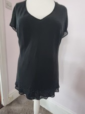 Lovely Black Silk Anne Harvey Top Size 20