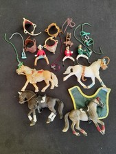 4 Schleich  Dressage/Tournament Horses 3 Riders Bridles Saddles  Good Used Cond