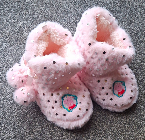 Girls pink plush - pink, bootie