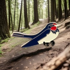 Swallow ~ Coloured Enamel Metal Pin Badge. D18