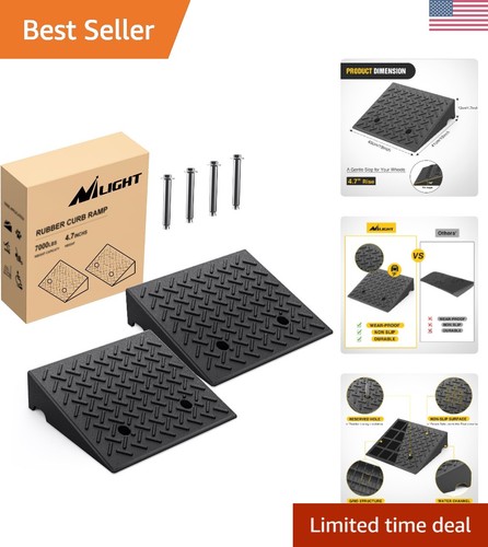 Portable rubber threshold ramp - rubber,