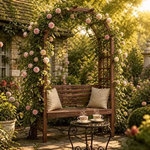 8ft wooden garden arch - 6.8ft,