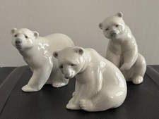 3 Lladro Polar Bear Figurines