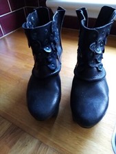 BLACK Rare TRIPPEN HAPPY Short Shoe Boots EUR 38 UK 5 