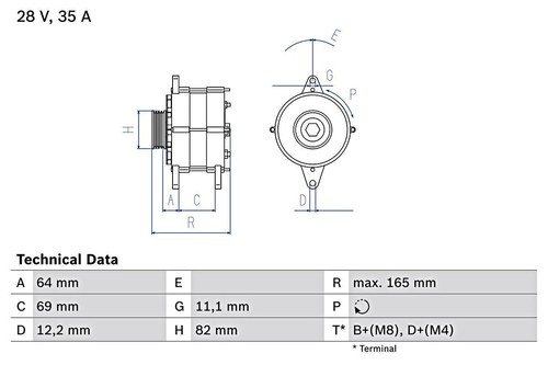 Bosch generator for daf iveco - generator,