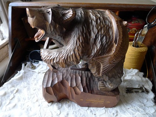Japanese wood bear vintage - japanese,