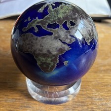 Glass Globe Ornament In Colour, With Glass Stand