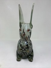 Tall Vintage Murano Glass Rabbit 12.5 in tall [A1_4-56]