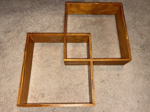 Wooden interlocking cube wall - wooden,
