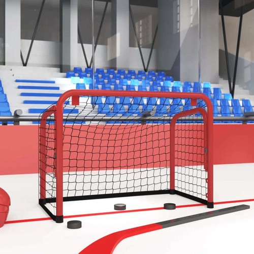 Hockey goal with net red - hockey, red&black