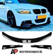 BMW 3 Series E90 E91 LCI Gloss Black Front Splitter Lip M Sport Kit 2008-2012