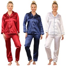 WOMENS LADIES SATIN SILKY SOFT