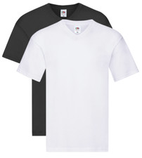 Fruit of the Loom Lightweight Cotton V Vee Neck Tee T-Shirt S - XXL