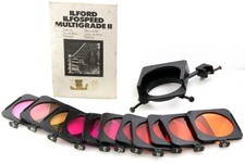 Ilford Darkroom Enlarger Multigrade Filter Set - Set of 11 filters with holder