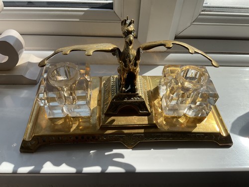 Antique glass crystal brass - antique,
