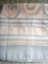 Womens Vintage Italian White/Blue/Cream Rectangular 62" L x 15" W Chiffon Scarf