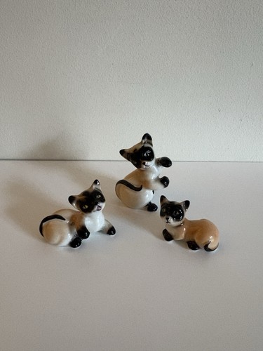 Vintage miniature siamese cat - miniature,