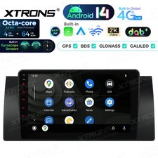 DAB+9" 4+64GB Android 14 CarPlay Stereo Radio GPS Sat Nav 4G WiFi For BMW X5 E53
