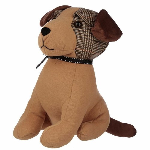 Cute tweed dog door stopper - tweed,