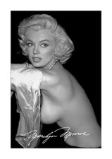 Marilyn Monroe topless repro signed mounted A4 poster Choice of frame