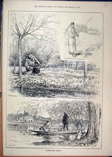 Original Old Antique Print