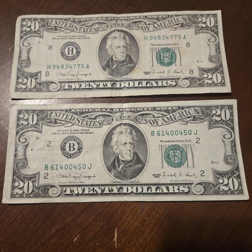 Series 1990 dollar - $20, bills