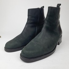 Russell & Bromley Black Leather Chelsea Zip Anckle Heeled Boots Size UK 9.5