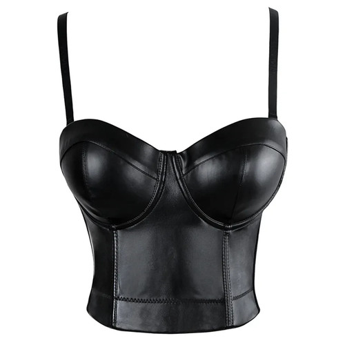 Women faux leather corset - leather,