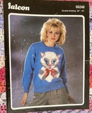 Ladies Falcon Dk Cat Sweater Knitting Pattern. Used 00248