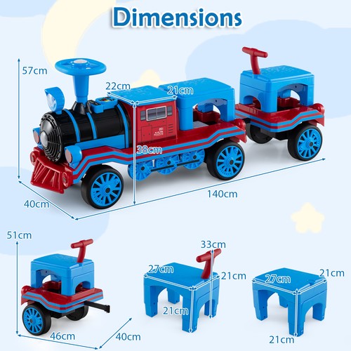Costway seater ride train - 3-seater,