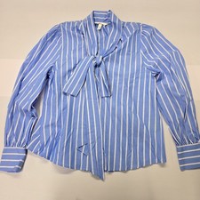 H&M Womens Blue White Striped